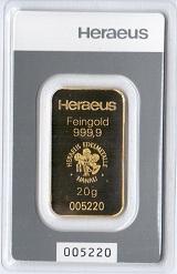 Guldtacka 20 gram - Heraeus