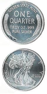 Walking Liberty - 1/4 oz - Begagnad i gott skick