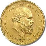 Nederl&auml;ndsk 10 guilder - Vilhelm III - 6,056 gram guld