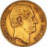 Belgisk 20 Franc - Leopold I - 5,806 gram guld