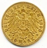 Tysk 10 mark - 3,58 gram guld NÅGOT SKADAD