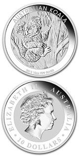 Australiensisk Silver Koala - 10 oz 2013