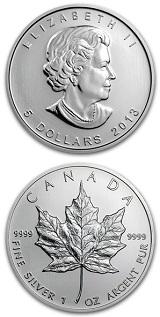 Kanadensisk Silver Maple Leaf - 1 oz Varierande årtal