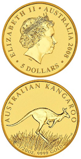 Australiensisk Gold Nugget/Kangaroo- 1/20 oz