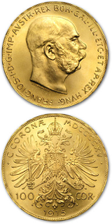 Österrikisk 100 Corona - 30,48 gram guld