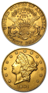 Amerikansk Double Eagle - $20 - Liberty Head - NÅGOT SKADAD - 30,09 gram guld 