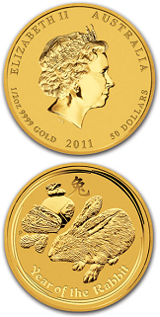 Australiensiska Guld Lunar Serien - 1/2 oz - Varierande årtal
