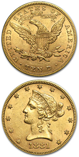 Amerikansk Gold Eagle - $10 Liberty Head - 15,046 gram guld
