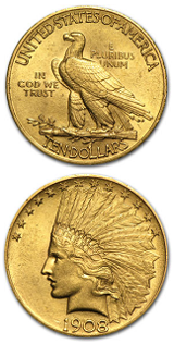 Amerikansk Guld Eagle - $10 Indian Head - 15,045 gram guld
