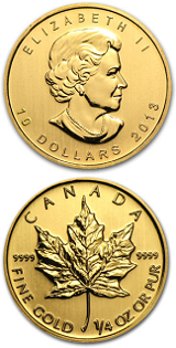 Kanadensisk Guld Maple Leaf - 1/4 oz - Varierande årtal