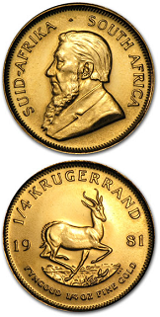 Sydafrikansk Guld Krugerrand - 1/4 oz