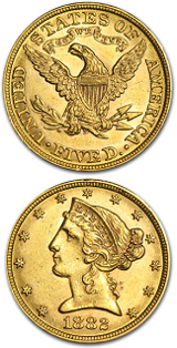 Amerikansk Eagle - 5 dollar - 7,523 gram guld