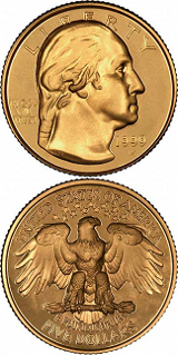 Amerikansk 5 dollar - 7,523 gram guld