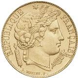 Fransk 20 Franc - Ceres - 5,806 gram guld