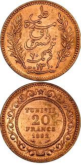 Tunisisk 20 Franc - 5,806 gram guld