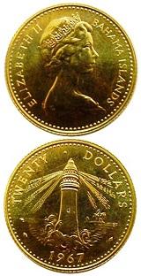 Bahamas 20 dollar - 7,32 gram guld