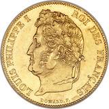 Fransk 20 Franc - Louis Philippe I - 5,806 gram guld