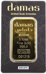 Guldtacka Damas Argor-Heraeus 5 Tolas - 58,32 gram guld