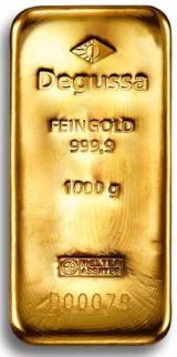 Guldtacka 1000 gram - Degussa - Gjuten