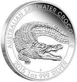Australiensiskt silvermynt - 1 oz Saltvattenskrokodil