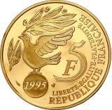 Fransk 5 Francs - 12,88 gram guld