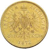 Österrikisk 8 Floriner/20 Francs - 5,806 gram guld 
