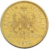 Österrikisk 8 Floriner/20 Francs - 5,806 gram guld 