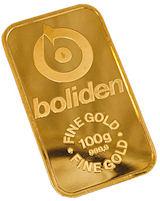 Guldtacka 100 gram - Boliden - Präglad