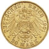 Tysk 20 Mark - 7,166 gram guld