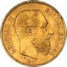 Belgisk 20 Franc - Leopold II - 5,806 gram guld