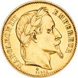 Fransk 20 Franc - Napoleon III - 5,806 gram guld